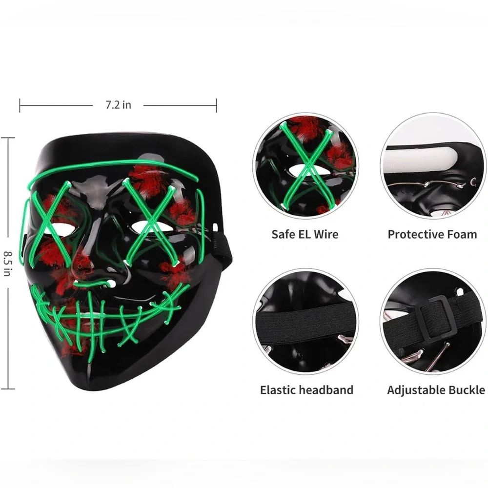 Sago Brothers LED Light-Up Mask – Halloween Costume Mask